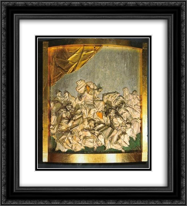 Jesus Christ with apostles 20x22 Black Ornate Wood Framed Art Print Poster with Double Matting by Pinzel, Johann Georg