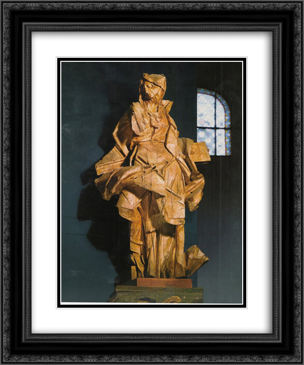 Saint Anne 20x24 Black Ornate Wood Framed Art Print Poster with Double Matting by Pinzel, Johann Georg