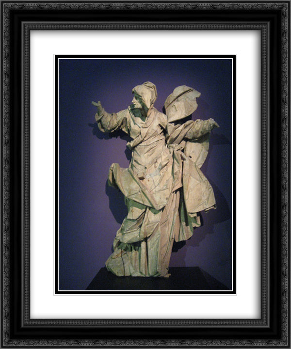 Saint Elizabeth 20x24 Black Ornate Wood Framed Art Print Poster with Double Matting by Pinzel, Johann Georg