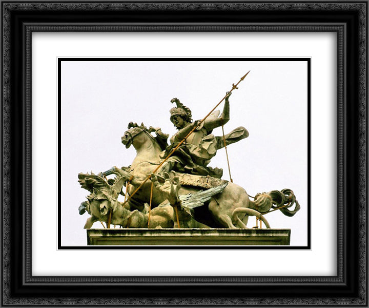 Saint George 24x20 Black Ornate Wood Framed Art Print Poster with Double Matting by Pinzel, Johann Georg