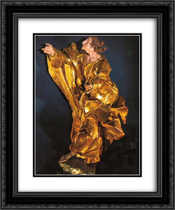 Saint John the Baptist 20x24 Black Ornate Wood Framed Art Print Poster with Double Matting by Pinzel, Johann Georg