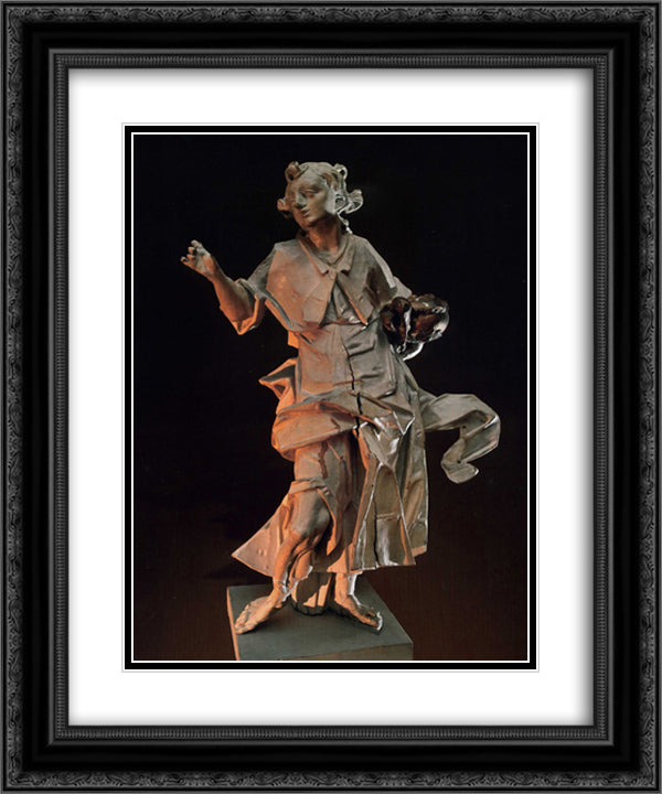Saint Tobias 20x24 Black Ornate Wood Framed Art Print Poster with Double Matting by Pinzel, Johann Georg