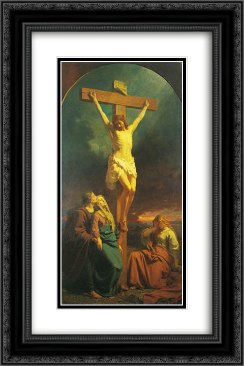 Christ of the Cross 16x24 Black Ornate Wood Framed Art Print Poster with Double Matting by Koler, Johann