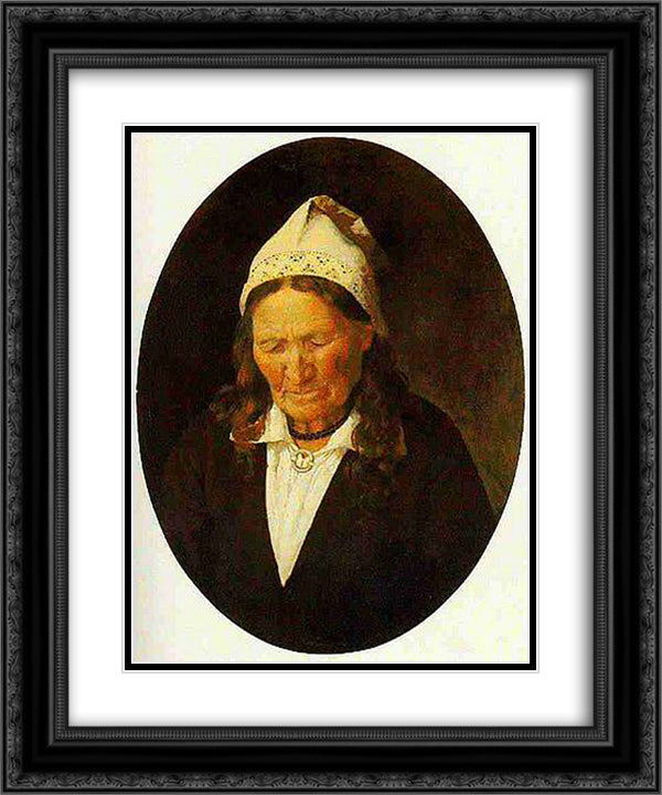 Ema portree 20x24 Black Ornate Wood Framed Art Print Poster with Double Matting by Koler, Johann