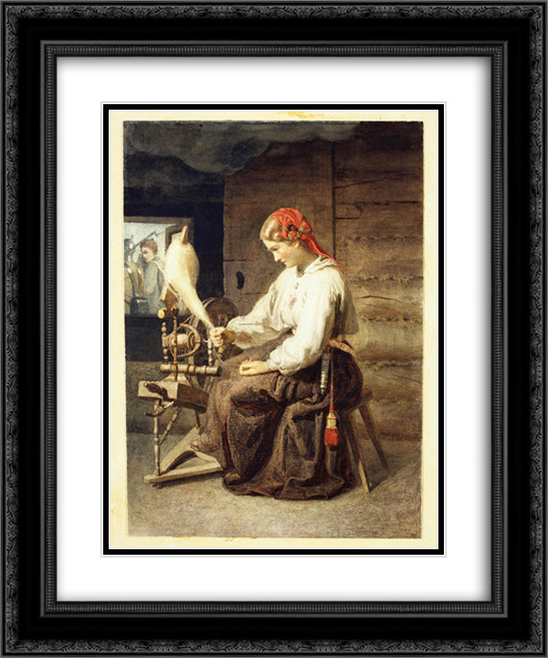 Ketraja 20x24 Black Ornate Wood Framed Art Print Poster with Double Matting by Koler, Johann