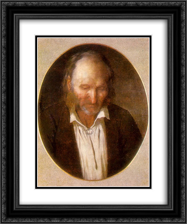 Portrait of the Artist's Father 20x24 Black Ornate Wood Framed Art Print Poster with Double Matting by Koler, Johann