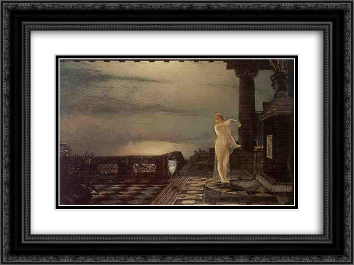 Dido 24x18 Black Ornate Wood Framed Art Print Poster with Double Matting by Grimshaw, John Atkinson