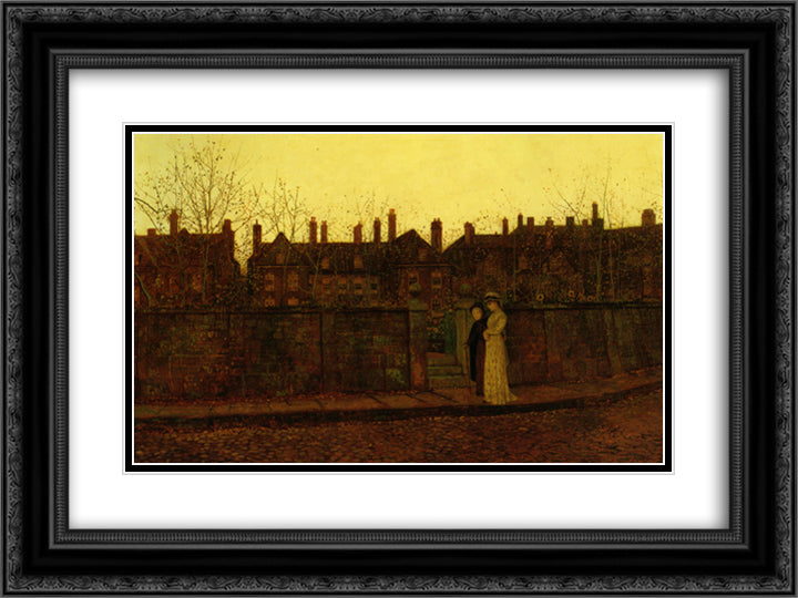 In the Golden Gloaming 24x18 Black Ornate Wood Framed Art Print Poster with Double Matting by Grimshaw, John Atkinson