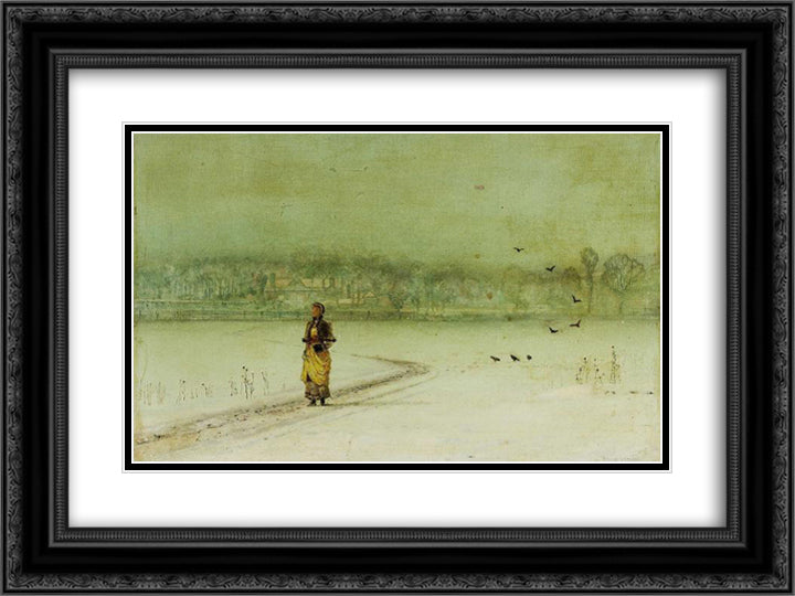 In the winter 24x18 Black Ornate Wood Framed Art Print Poster with Double Matting by Grimshaw, John Atkinson