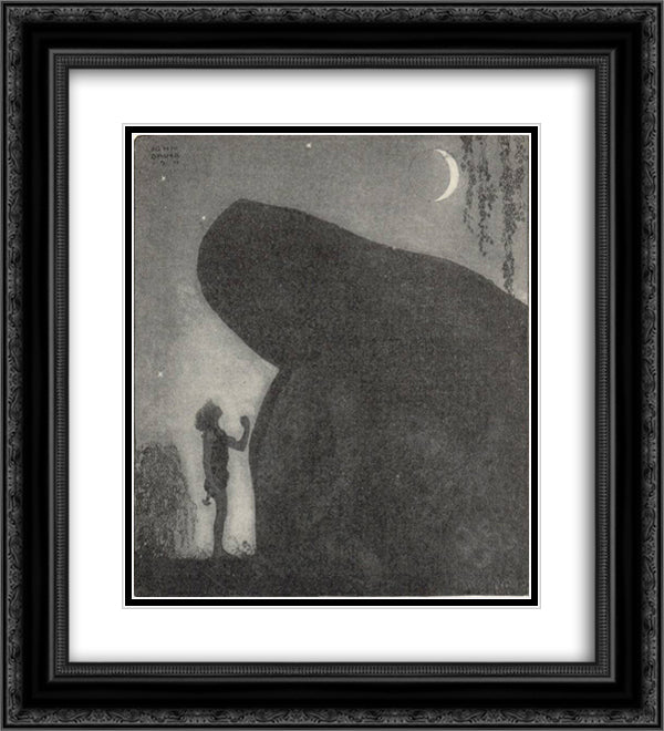 Awake Groa Awake Mother 20x22 Black Ornate Wood Framed Art Print Poster with Double Matting by Bauer, John