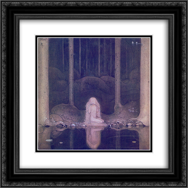 Bland tomtar och troll 20x20 Black Ornate Wood Framed Art Print Poster with Double Matting by Bauer, John