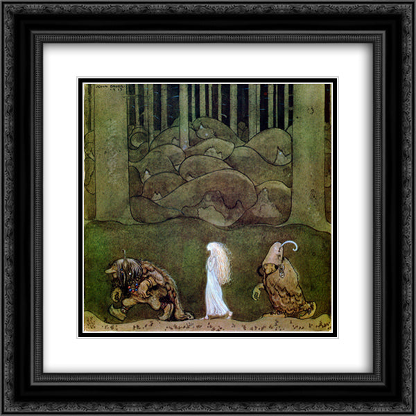 One summer's evening they went with Bianca Maria deep into the forest 20x20 Black Ornate Wood Framed Art Print Poster with Double Matting by Bauer, John