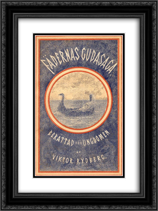 The cover 18x24 Black Ornate Wood Framed Art Print Poster with Double Matting by Bauer, John