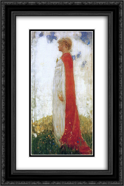 The Fairy Princess 16x24 Black Ornate Wood Framed Art Print Poster with Double Matting by Bauer, John