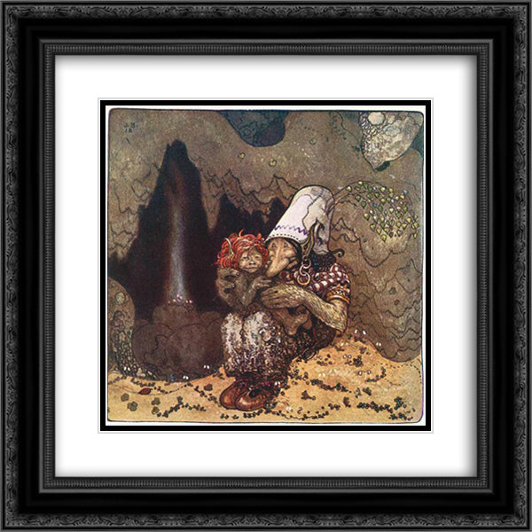 Trollandchild 20x20 Black Ornate Wood Framed Art Print Poster with Double Matting by Bauer, John