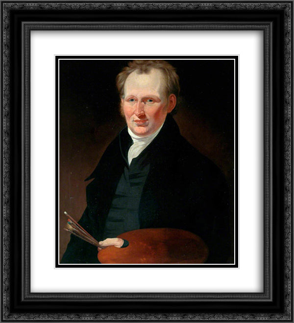 Self Portrait 20x22 Black Ornate Wood Framed Art Print Poster with Double Matting by Bradley, John