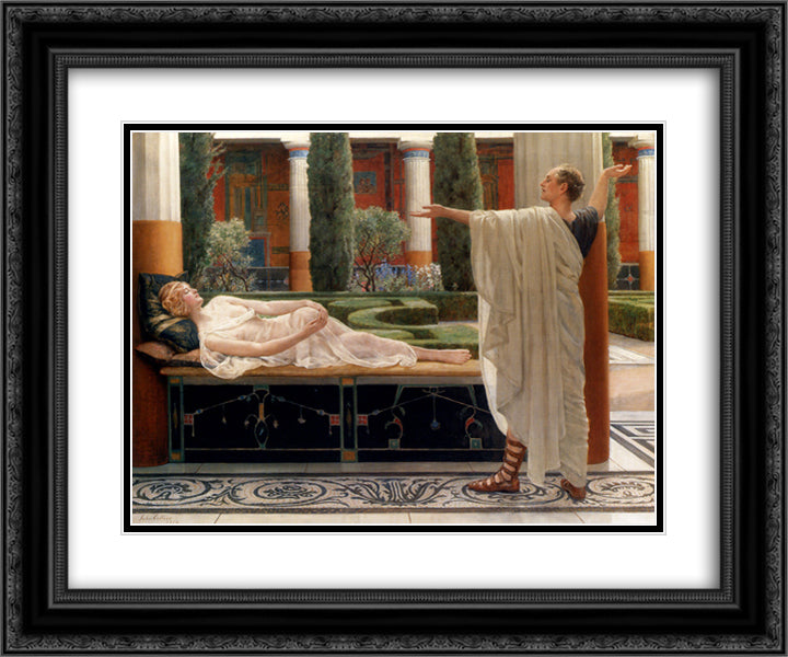 Horace and Lydia 24x20 Black Ornate Wood Framed Art Print Poster with Double Matting by Collier, John