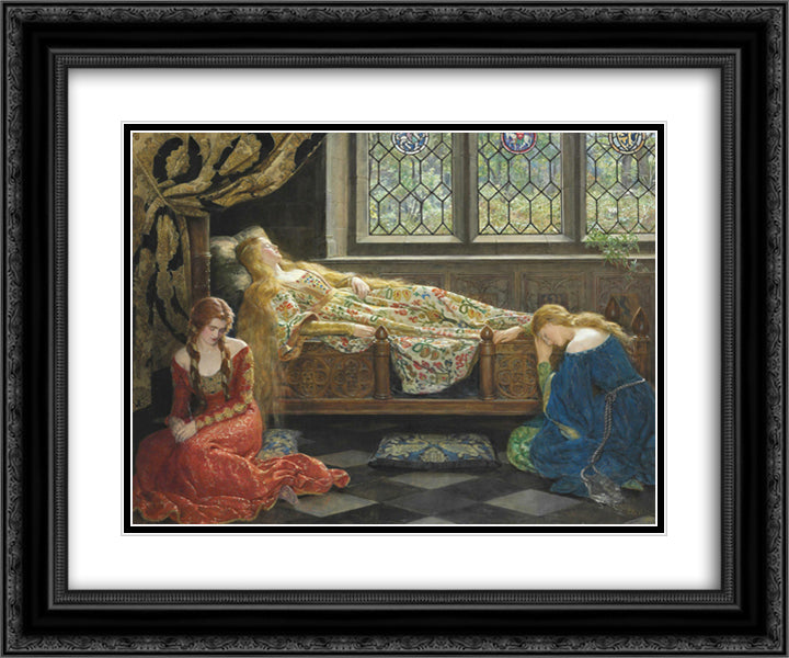 Sleeping Beauty 24x20 Black Ornate Wood Framed Art Print Poster with Double Matting by Collier, John