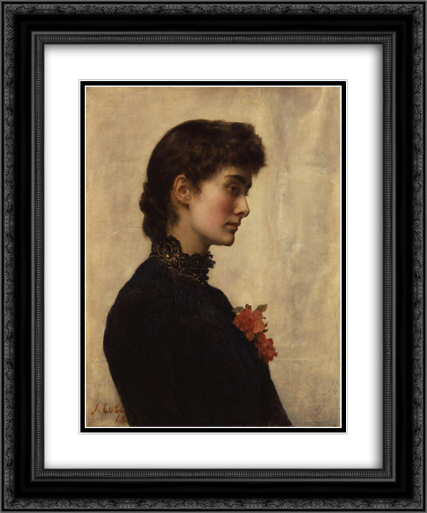 The Artist's Wife, Marion Collier (nee Huxley) 20x24 Black Ornate Wood Framed Art Print Poster with Double Matting by Collier, John