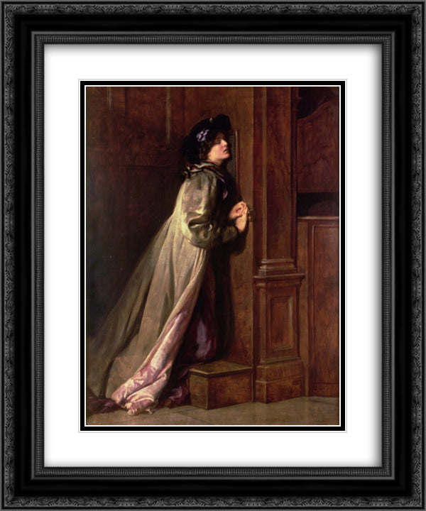 The Sinner 20x24 Black Ornate Wood Framed Art Print Poster with Double Matting by Collier, John