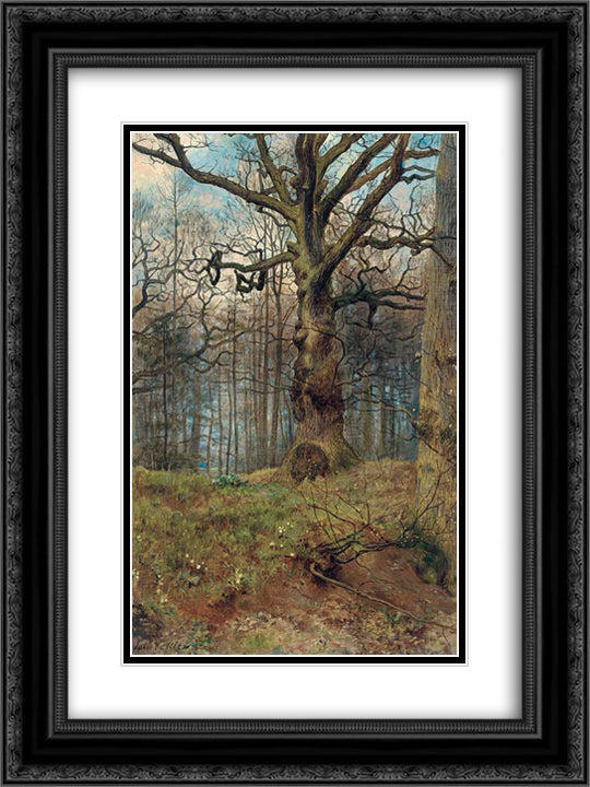 The Spring Wood 18x24 Black Ornate Wood Framed Art Print Poster with Double Matting by Collier, John