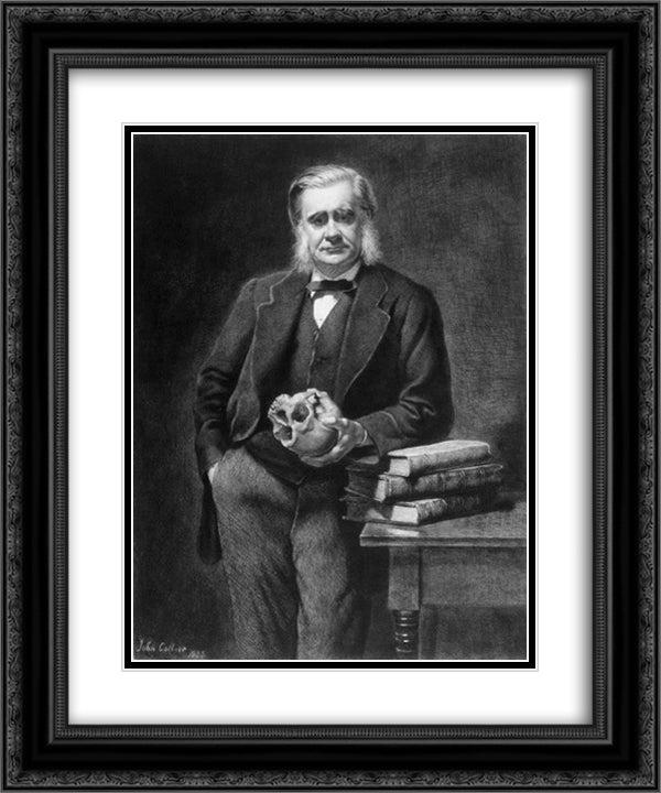 Thomas Henry Huxley 20x24 Black Ornate Wood Framed Art Print Poster with Double Matting by Collier, John