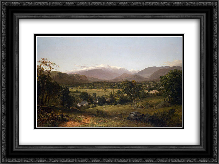 Mount Washington from the Valley of Conway 24x18 Black Ornate Wood Framed Art Print Poster with Double Matting by Kensett, John Frederick