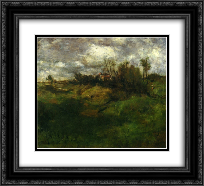Cincinnati Landscape 22x20 Black Ornate Wood Framed Art Print Poster with Double Matting by Twachtman, John Henry