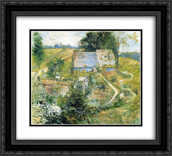 From the Upper Terrace 22x20 Black Ornate Wood Framed Art Print Poster with Double Matting by Twachtman, John Henry