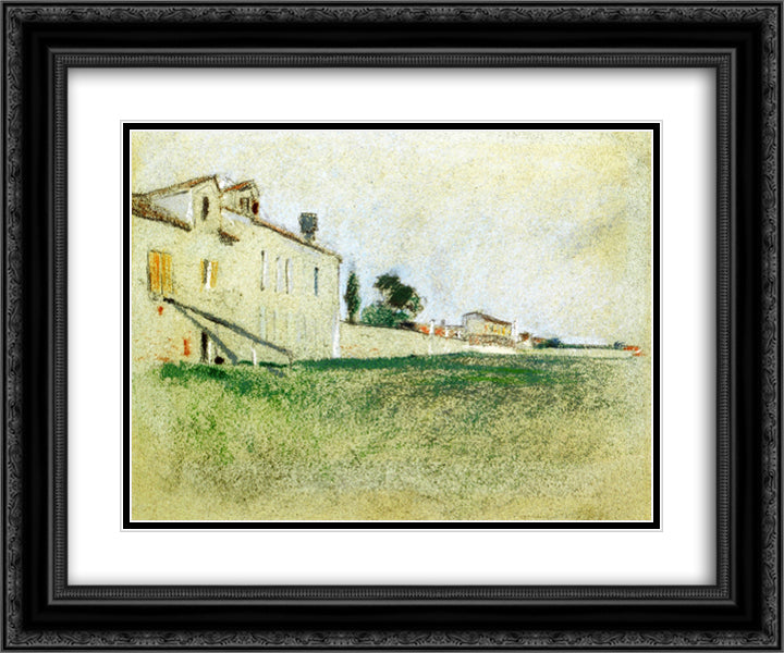 Near Paris 24x20 Black Ornate Wood Framed Art Print Poster with Double Matting by Twachtman, John Henry