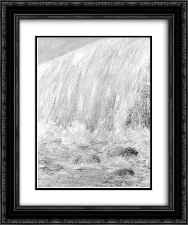Niagara 20x24 Black Ornate Wood Framed Art Print Poster with Double Matting by Twachtman, John Henry