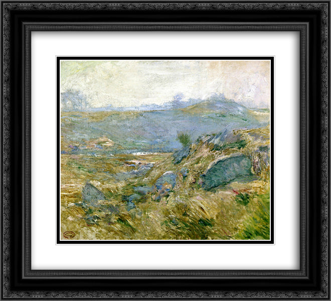 November Haze (aka Upland Pastures) 22x20 Black Ornate Wood Framed Art Print Poster with Double Matting by Twachtman, John Henry