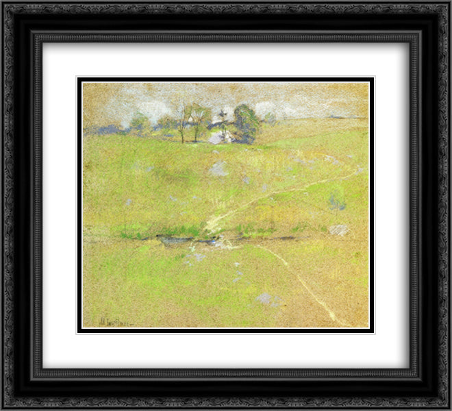 Path in the Hills, Branchville, Connecticut 22x20 Black Ornate Wood Framed Art Print Poster with Double Matting by Twachtman, John Henry
