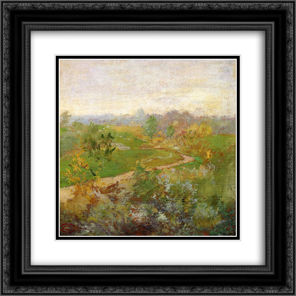 Road over the Hill 20x20 Black Ornate Wood Framed Art Print Poster with Double Matting by Twachtman, John Henry