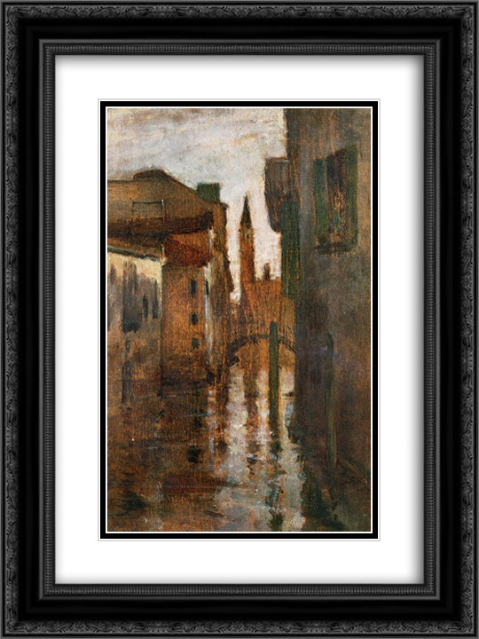 The Campanile, Late Afternoon 18x24 Black Ornate Wood Framed Art Print Poster with Double Matting by Twachtman, John Henry