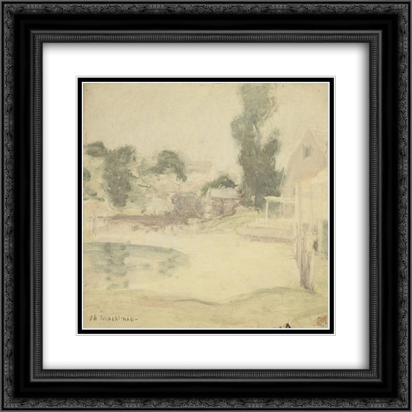 The End of the Rain 20x20 Black Ornate Wood Framed Art Print Poster with Double Matting by Twachtman, John Henry