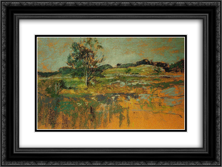 The Ledges 24x18 Black Ornate Wood Framed Art Print Poster with Double Matting by Twachtman, John Henry
