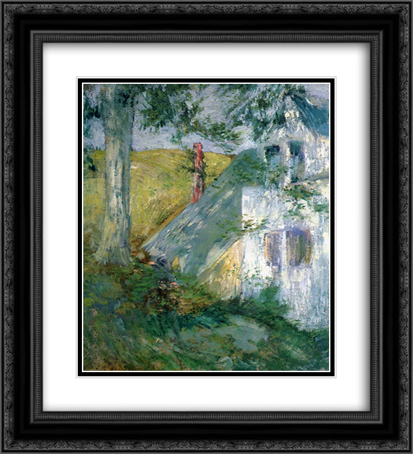 The Summer House 20x22 Black Ornate Wood Framed Art Print Poster with Double Matting by Twachtman, John Henry