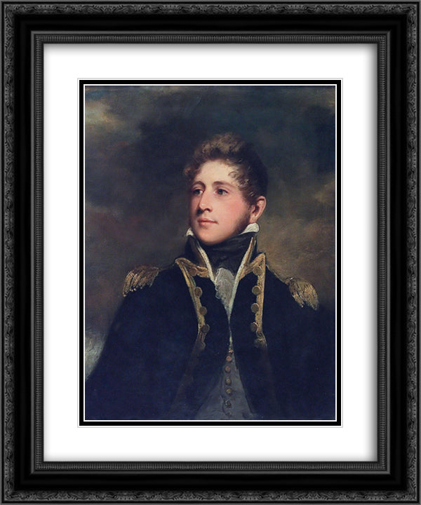 Captain Peter Parker 20x24 Black Ornate Wood Framed Art Print Poster with Double Matting by Hoppner, John
