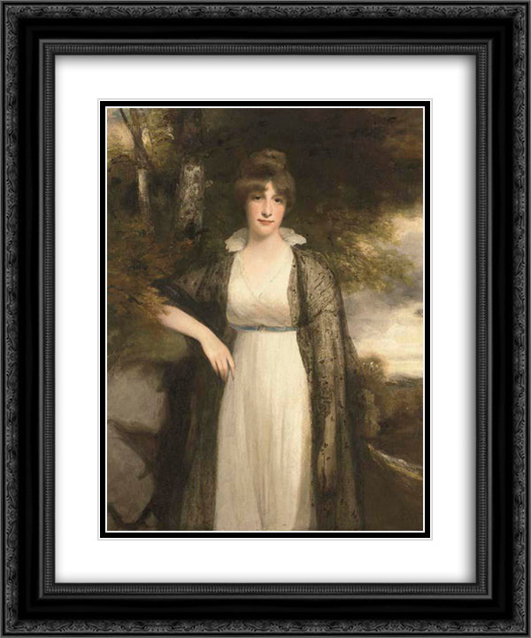 Eleanor Agnes Hobart, Countess of Buckinghamshire 20x24 Black Ornate Wood Framed Art Print Poster with Double Matting by Hoppner, John