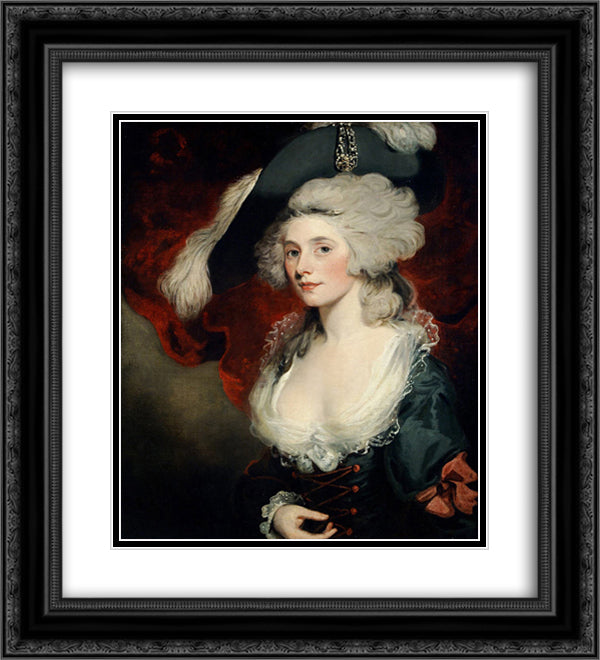 Mary Robinson as Perdita 20x22 Black Ornate Wood Framed Art Print Poster with Double Matting by Hoppner, John
