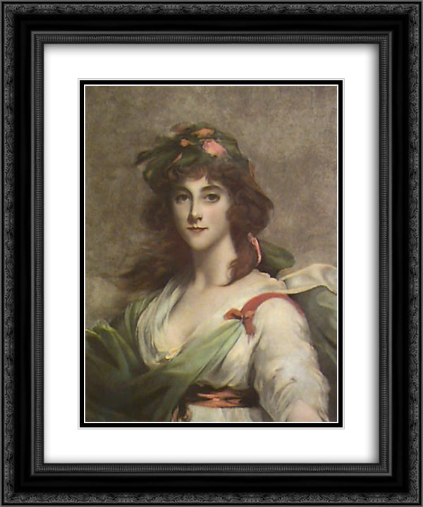 Miranda 20x24 Black Ornate Wood Framed Art Print Poster with Double Matting by Hoppner, John