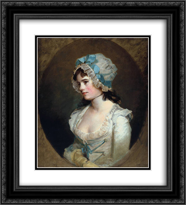 Portrait of Mrs Williams 20x22 Black Ornate Wood Framed Art Print Poster with Double Matting by Hoppner, John