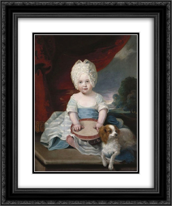 Princess Amelia 20x24 Black Ornate Wood Framed Art Print Poster with Double Matting by Hoppner, John