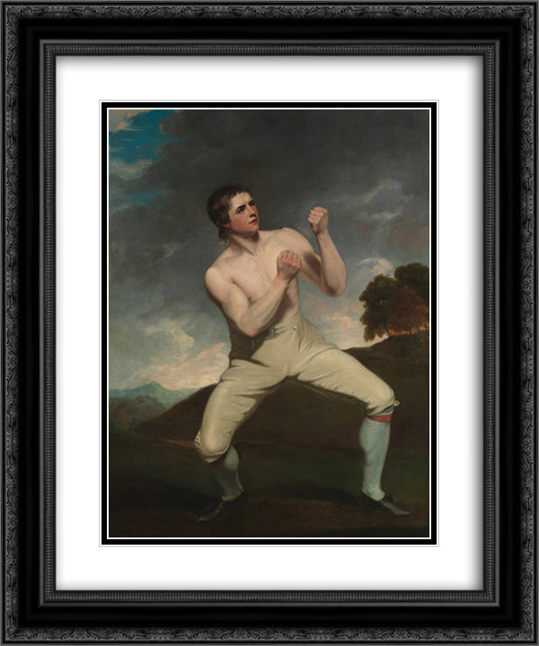 Richard Humphreys, the Boxer 20x24 Black Ornate Wood Framed Art Print Poster with Double Matting by Hoppner, John