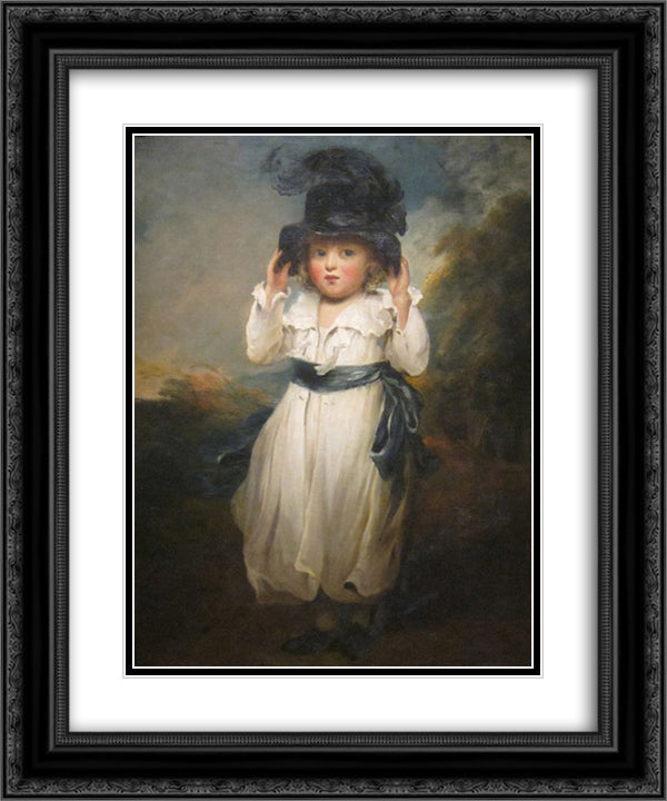 The Hon. Alicia Herbert as a Child 20x24 Black Ornate Wood Framed Art Print Poster with Double Matting by Hoppner, John