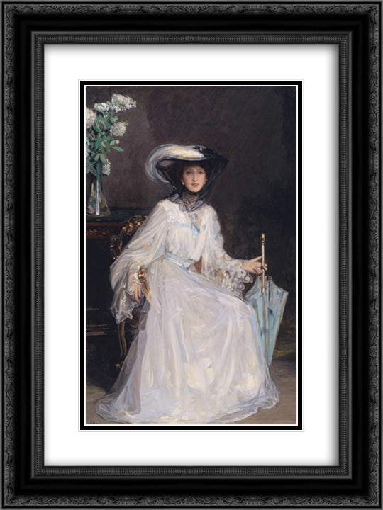 Evelyn Farquhar 18x24 Black Ornate Wood Framed Art Print Poster with Double Matting by Lavery, John