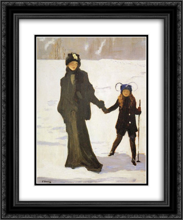 Japanese Switzerland 20x24 Black Ornate Wood Framed Art Print Poster with Double Matting by Lavery, John