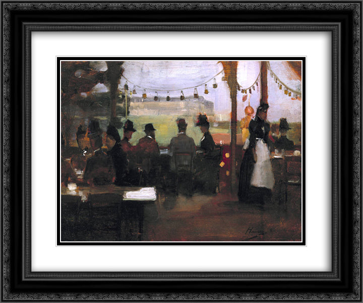 The Glasgow Exhibition 24x20 Black Ornate Wood Framed Art Print Poster with Double Matting by Lavery, John