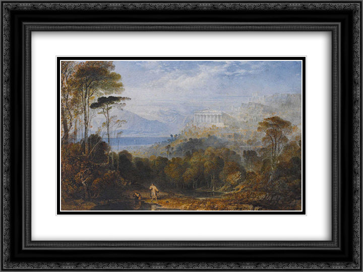 Diogenes Throwing Away His Cup 24x18 Black Ornate Wood Framed Art Print Poster with Double Matting by Martin, John